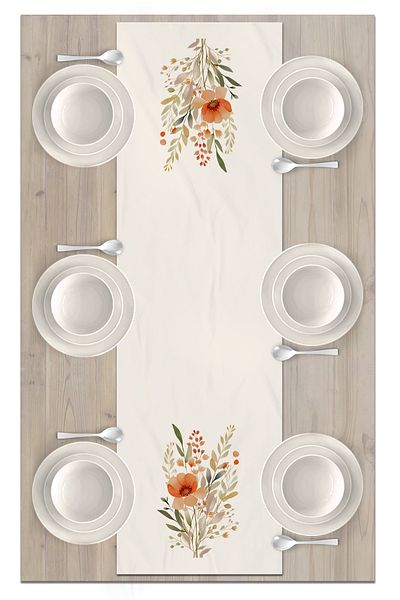 Bertille Home Flower Series 140x40 Cm Digital Printed Runner