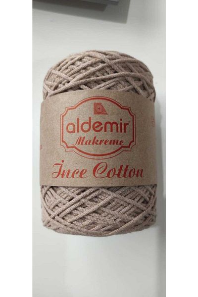 aldemir Thin Cotton Macrame Bag Hat Summer Dress Making Paper Bag-Mink-Beige 93 Cotton Macrame