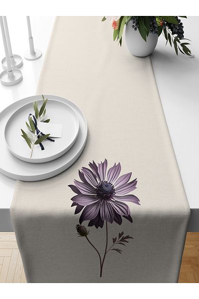Bertille Home Σειρά λουλουδιών 140x40 cm Digital Printed Runner