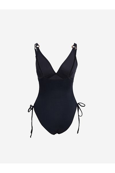 LC Waikiki LCW Strappy Shiny Look Damen-Badeanzug mit V-Ausschnitt – UV-Schutz