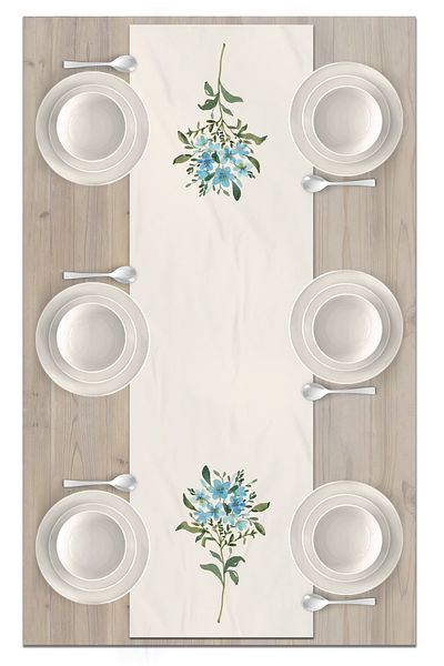 Bertille Home Flower Series 140x40 Cm Digital Printed Runner