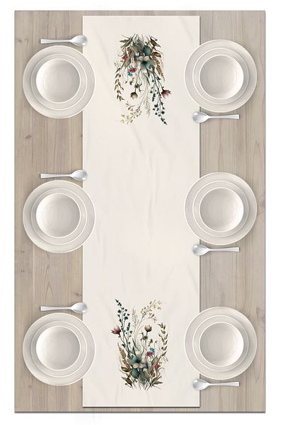 Bertille Home Flower Series 140x40 Cm Digital Printed Runner
