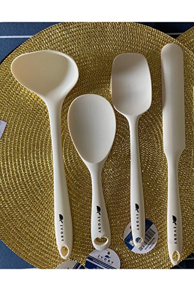IVORY İvory Silikon Kepçe Kaşık Spatula Seti 4 LÜ