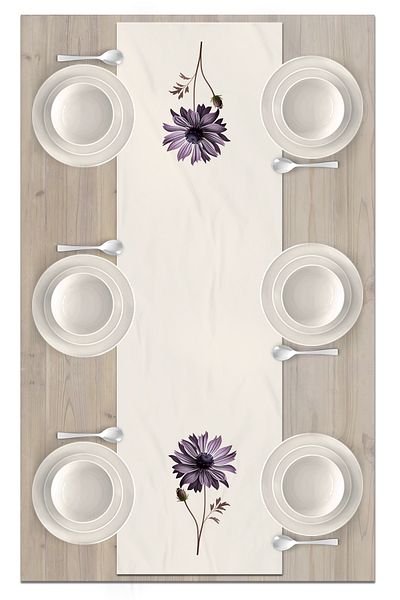 Bertille Home Σειρά λουλουδιών 140x40 cm Digital Printed Runner