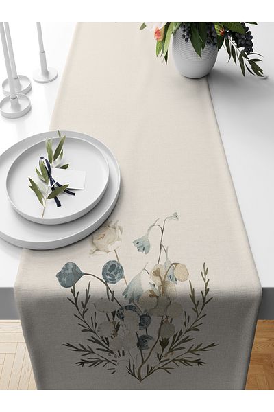 Bertille Home Flower Series 140x40 Cm Digital Printed Runner