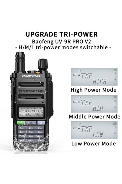 BAOFENG Uv-9r Pro V2 Type C Bataryalı