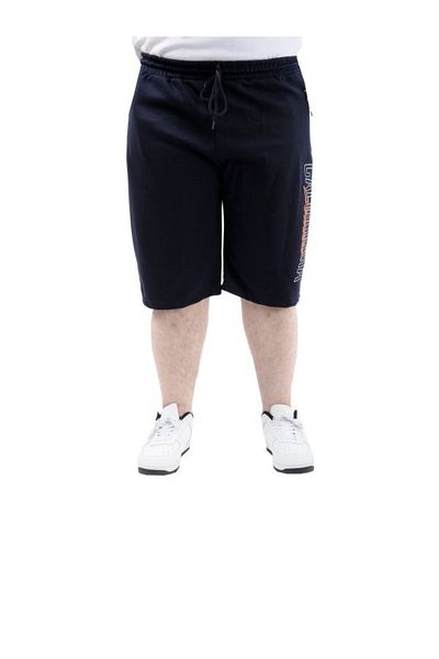 SuperXL Men's Large Size Capri Shorts - CALIFORNIA Printed, NAVY BLUE 24503