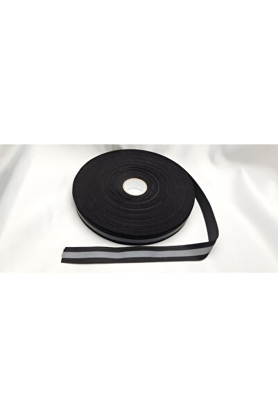 Genel Markalar 2,5 cm Genişliğinde 5 metre uzunluğunda Dikilebilen Siyah Fosforlu  Polyester Reflektör Şerit