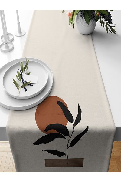 Bertille Home Series 140x40 Cm Digital Printed Minimalist Runner