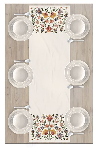 Bertille Home Flower Series 140x40 Cm Digital Printed Runner