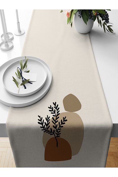 Bertille Home Series 140x40 Cm Digital Printed Minimalist Runner