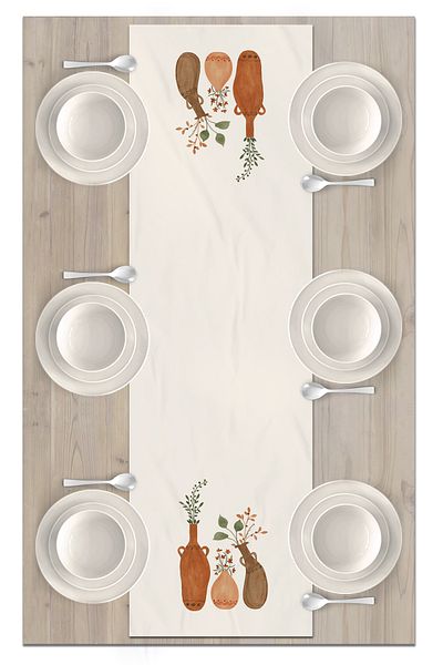 Bertille Home Series 140x40 Cm Digital Printed Minimalist Runner
