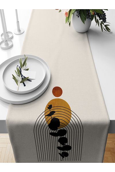 Bertille Home Series 140x40 Cm Digital Printed Minimalist Runner