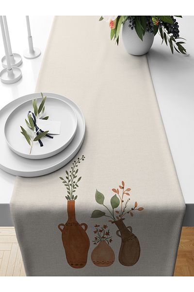 Bertille Home Series 140x40 Cm Digital Printed Minimalist Runner