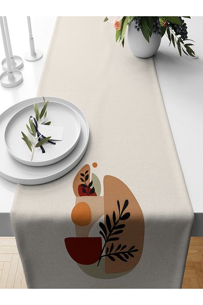 Bertille Home Series 140x40 Cm Digital Printed Minimalist Runner