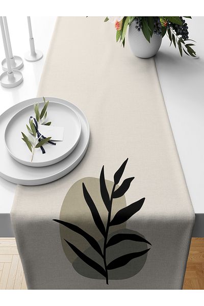 Bertille Home Series 140x40 Cm Digital Printed Minimalist Runner