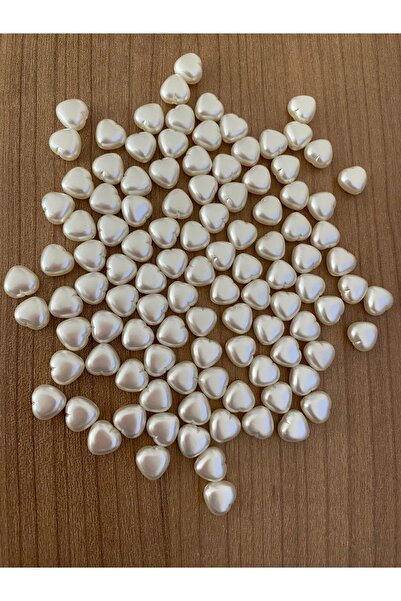 312 KONSEPT 50 bucăți mărgele de perle în formă de inimă culoare crem 1 cm