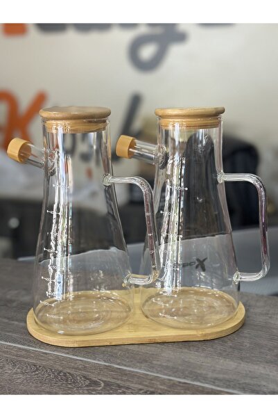 Hediye Köşkü Bambu Cam Yağlık&Sirkelik Set