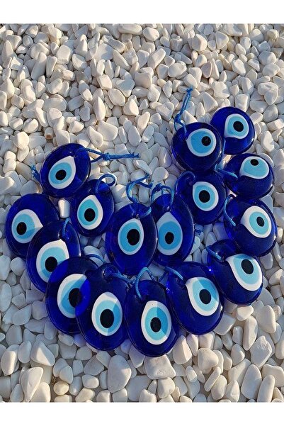 312 KONSEPT 30 bucăți de mărgele de sticlă cu ochi rău de 5 cm cu șir de iută...