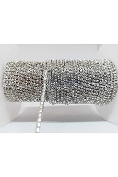 312 KONSEPT Κορδέλα από κρυστάλλινη πέτρα σε ασημί χρώμα 1 μέτρου - Μέγεθος 2...