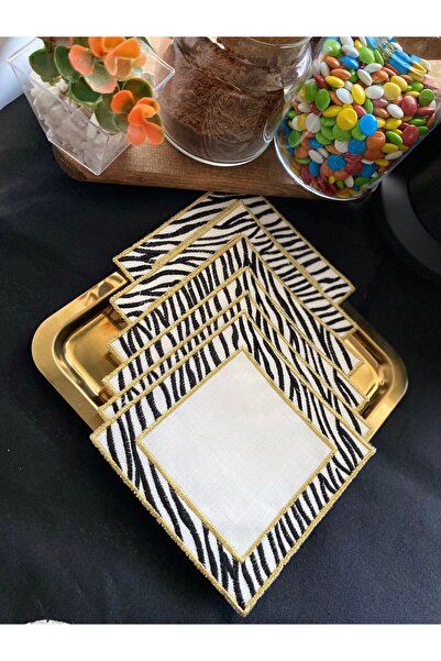 BÜŞRA 6-Piece Coffee Side Presentation Pecete Set