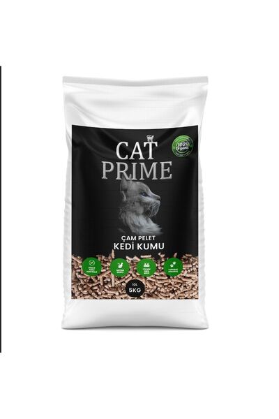 CAT PRİME Kedi Kumu %100 Organik Çam Kokulu Çam Peleti 6 mm 10 lt (5kg)