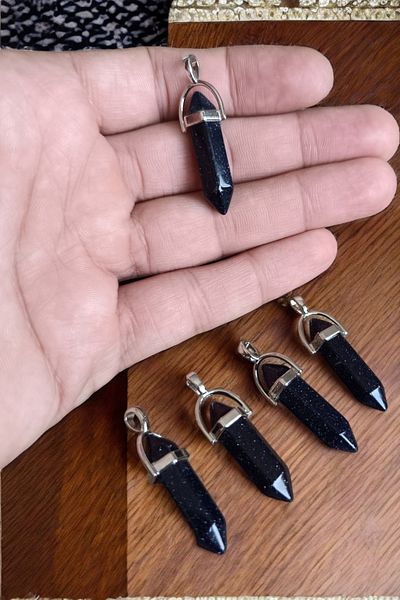MGA DOĞAL TAŞ 5 Pieces Original Natural Star Stone Nail Necklace - Glitter Star Stone Model Necklace