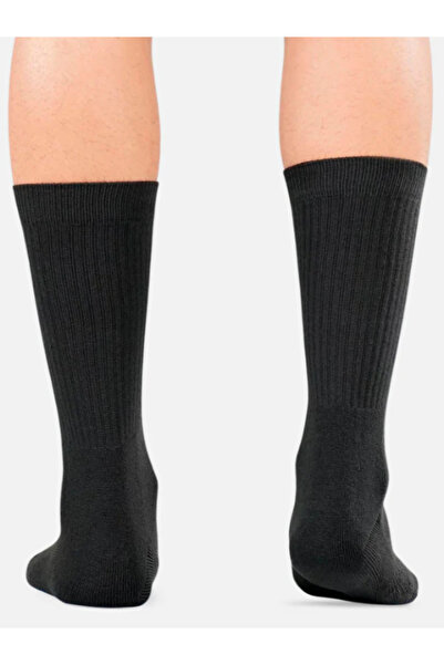 Shuttle Park Unisex Set of 3 Black Combed Cotton - Football, Volleyball, Basketball White Sports Socks