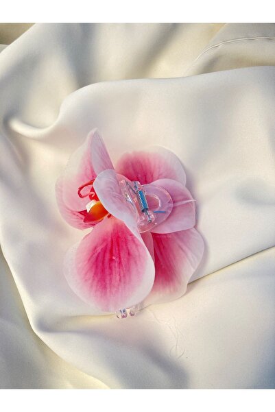 PREGIO Aloha Orkide Çiçeği Süslü Zarif Yazlık Mandal Toka