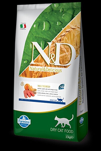 N&D Düşük Tahıllı Somonlu Kısırlaştırılmış Kedi Maması 10 Kg