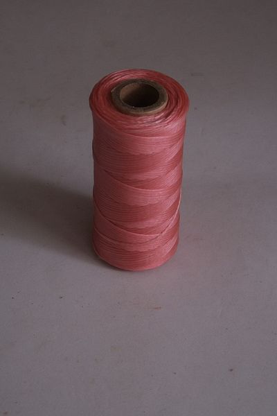 Eskişehir hobi sanat Σετ κολιέ και βραχιόλι με κερωμένο σχοινί 100 μέτρα 0,7 mm σολομό χρώματος