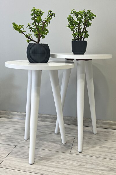 Designer Eco Yan Sehpa Zigon Lake Sehpa Boyalı Ev Aksesuarı Dekoratif Sehpa