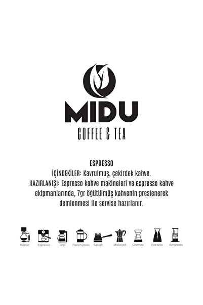 MİDU COFFEE & TEA ESPRESSO PREMİUM 1000 GR.