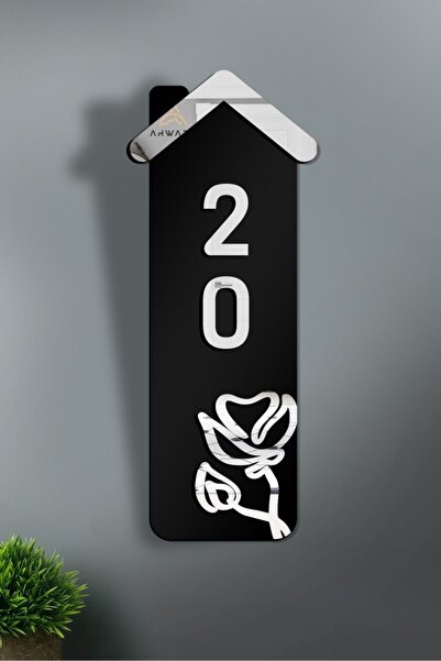 AHWART Ușă decorativă din lemn și plexiglas cu motiv floral - Nr.:20