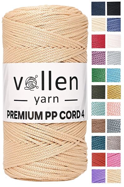 vollen yarn 200gr/230m Premium Polyester Macrame Twine 2mm, μακραμέ Σχοινί, μακραμέ, σουπλά, τσάντα Σχοινί, καφές γάλακτος