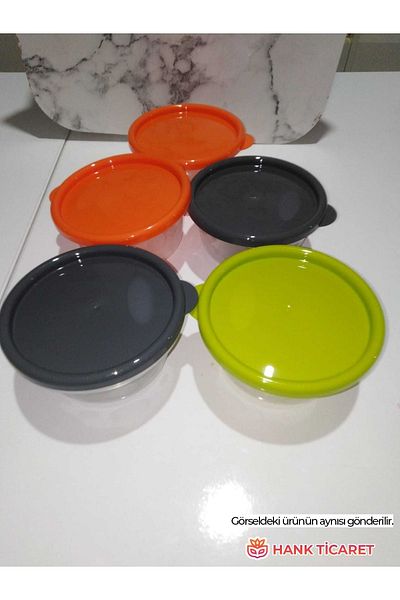 HANK TİCARET Multi-Purpose 5-Piece Storage Container - for Breakfast, Nuts, Picnic, Tea and Food (5X250 ML)