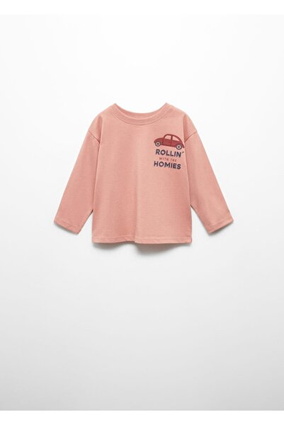 MANGO Baby تي شيرت منقوش بأكمام طويلة