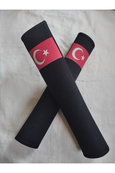 SS Oto DİJİTAL TÜRK BAYRAĞI BASKILI SİYAH Araç Emniyet Kemer Kılıfı & Ped 26 ...