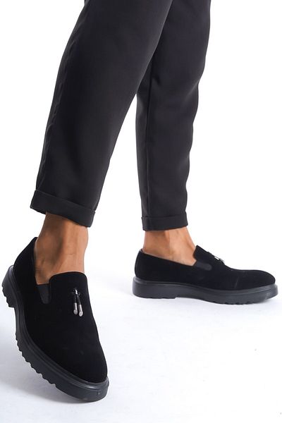 maximoda Pantofi clasici pentru bărbați din piele lăcuită și piele de căprioară cu talpă înaltă
