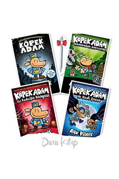 Altın Kitaplar Köpek Adam 1-2-3-4 , Dav Pilkey, CAPRİCE B112 TÜKENMEZ KALEM H...