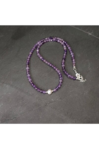 cicekartstudio Incili Ametist Kolye 3mm