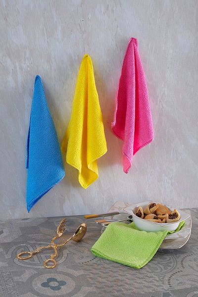 Riva Ma Ultra Absorbent 30x30cm 4-Piece Microfiber Non-Marking Drying and Cleaning Cloth