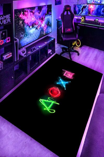 Alpacarpet Kaymaz Taban Makinede Yıkanabilir Gaming Oyuncu Playstation Xbox G...