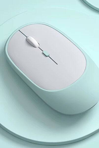 Ekru Cep Kablosuz Mouse Wireless ve 2.4g Bluetooth Sessiz Mouse Uzun Şarj Süresine Sahip ve DPI Ayarlı