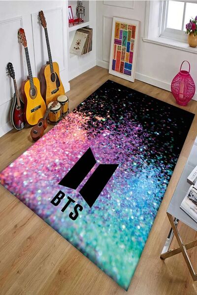 Genel Markalar Kaymaz Taban Makinede Yıkanabilir BTS Army Kpop Desenli Genç O...