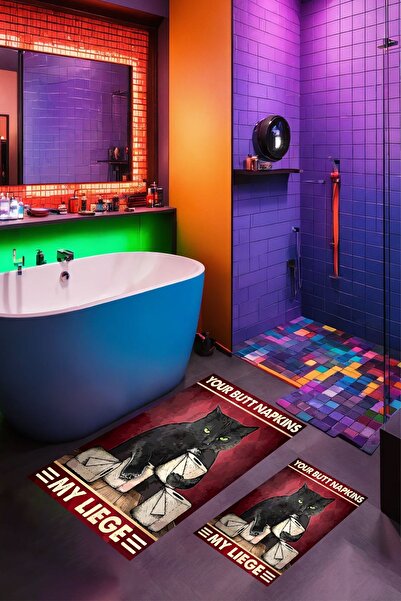 Alpacarpet Set de pisică covorașe de baie pentru jucători, cu bază anti-alune...