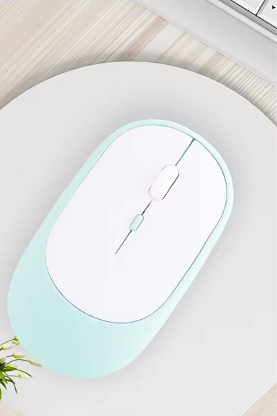 Ekru Cep Kablosuz Mouse Wireless ve 2.4g Bluetooth Sessiz Mouse Uzun Şarj Süresine Sahip ve DPI Ayarlı