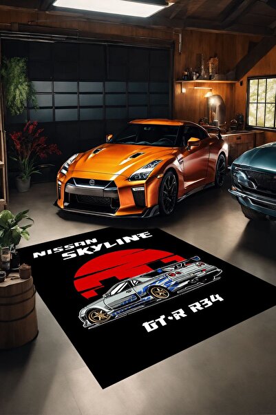 Alpacarpet Kaymaz Taban Makinede Yıkanabilir GTR Skyline Godzilla JDM Yarış A...