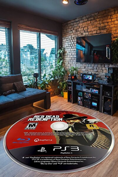 Alpacarpet Kaymaz Taban Makinede Yıkanabilir CD Desenli Oyuncu Playstation Xb...