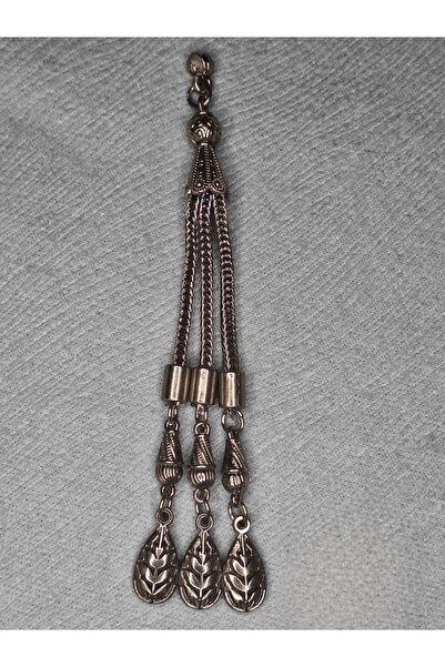 arsin Antrasit 3 dal yaprak desenli tesbih püskülü